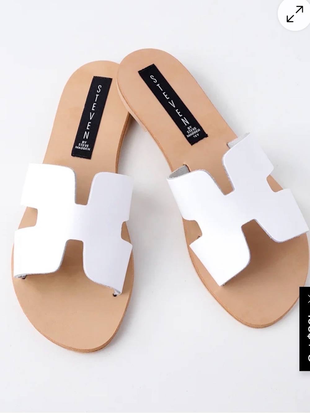 Steve Madden White Slide Sandals
